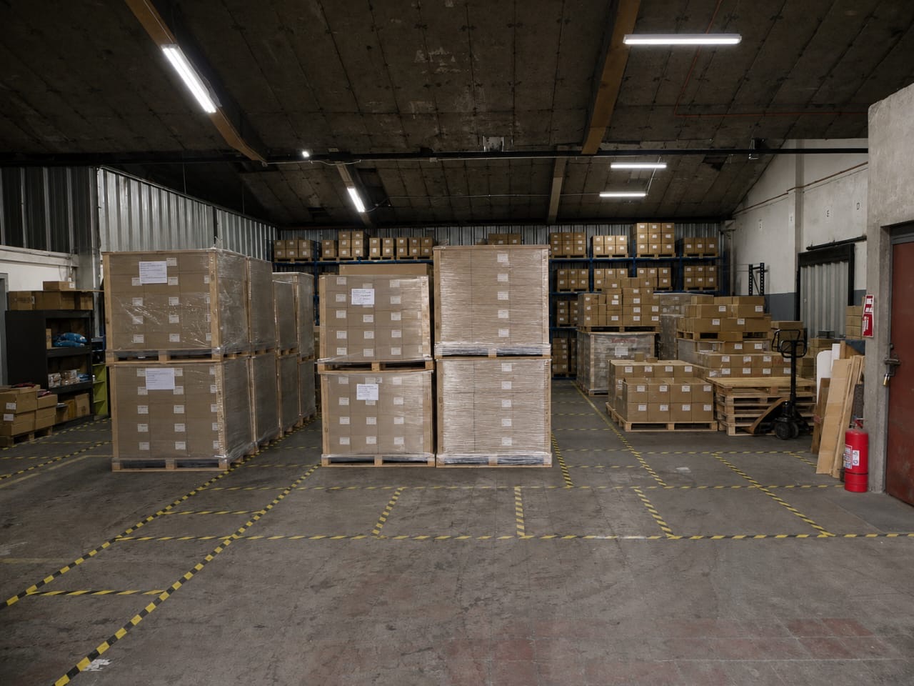 Bodega de Fijaciones Procret llena de mercadería